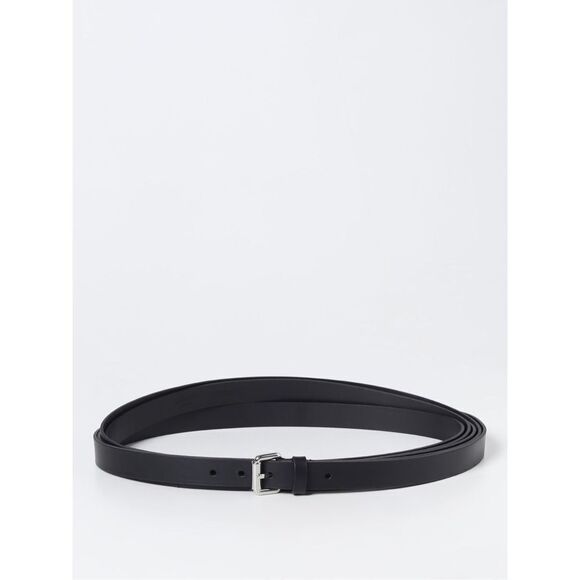 Moschino Couture Men's Milano Genuine Leather Belt Black Italy Silver Size 48